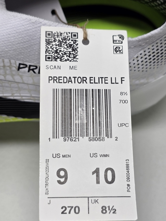 Adidas Predator Elite Laceless FG Mens Size 9 White Green Soccer Cleats JI1075 main image 5